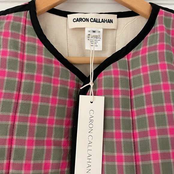 Caron Callahan Bea Coat Quilted plaid NWT size M - Picture 3 of 4
